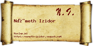 Németh Izidor névjegykártya